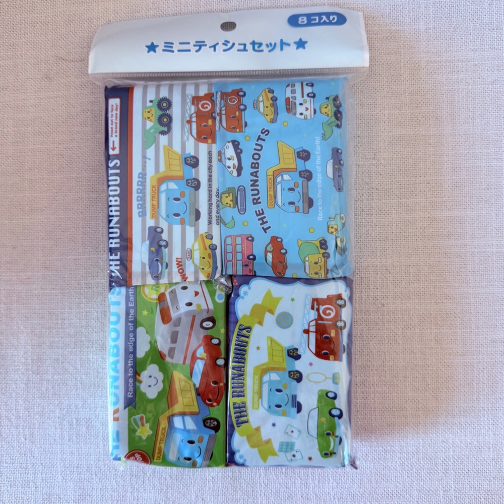 Sanrio The Runabouts Mini Pocket Tissue Pack of 8 Flushable New